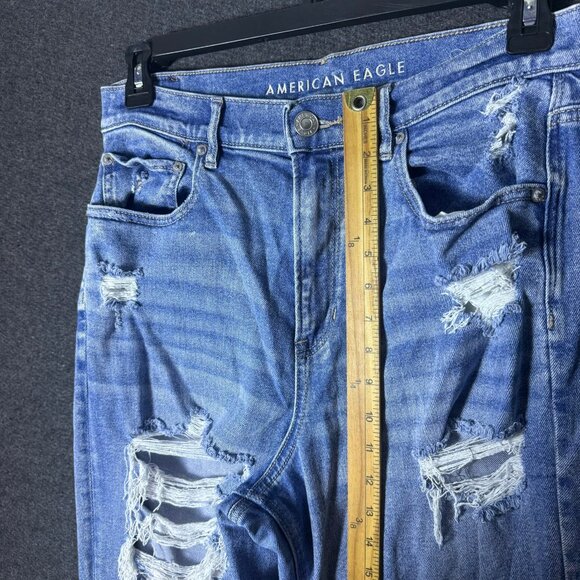 AMERICAN EAGLE Jeans  14 Highest Rise 90s Boyfriend Distressed Destroy Drapey - Picture 5 of 10